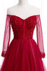 Robe de bal cordon magnifique a-ligne avec perle discrete - 4