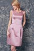 Plissiertes informelles mini schlichtes Brautjungfernkleid aus Chiffon mit Tasche - 5