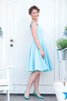Robe demoiselle d'honneur facile au niveau de genou de col en v a-ligne manche nulle - 2