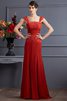 Chiffon Normale Taille Bodenlanges Anständiges Abendkleid mit Spaghettiträger - 1