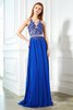 Abito da Sera Schiena Nuda Moderno in Chiffon Lungo Spazzola Treno - 3