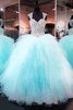 Robe de quinceanera avec lacets avec cristal fait main col en reine distinguee - 1