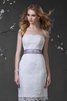 Robe de mariée naturel avec lacets de traîne moyenne de bustier avec sans manches - 1
