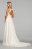 V-Ausschnitt Strand Perlenbesetztes Chiffon Spitze informelles Brautkleid - 2
