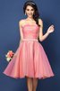 Robe demoiselle d'honneur courte plissage en satin avec sans manches avec zip - 28