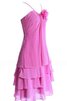Chiffon geschichtes kurzes Cocktailkleid mit Spaghettiträger ohne Ärmeln - 2