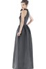 Robe demoiselle d'honneur long manche nulle elevé avec zip ligne a - 3