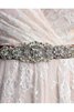 Abito da Sposa Elegante Vintage V-Scollo Cappellino con Perline con Fusciacca - 9