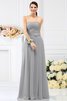 Robe demoiselle d'honneur plissage longue jusqu'au sol avec fleurs manche nulle - 27