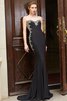 Robe de bal longue naturel manche nulle col en forme de cœur en tissu pailleté - 4
