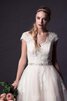 Abito da Sposa con Manica Corte Elegante Semplice originale in Pizzo in Chiffon - 2