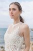 Ärmelloses Strand Nackenband bodenlanges informelles Brautkleid aus Satin - 3
