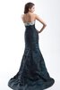 Vestido de Noche de Corte Sirena de Encaje Adorno de Escote sin tirantes - 8