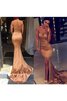 Vestido de Noche de Corte Sirena de Cremallera de Sin mangas de Natural - 2