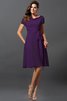 Robe demoiselle d'honneur courte de princesse avec zip en chiffon a-ligne - 12