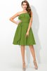 Ein Schulterfreies Normale Taille A-Linie Mini Brautjungfernkleid mit Gürtel - 14
