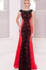 A-Linie kurze Ärmeln Ballkleid mit Blume mit Bordüre - 1