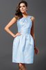 Robe demoiselle d'honneur naturel de princesse avec zip a-ligne en satin - 16