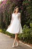 A-Line V-Ausschnitt Ewiges Chiffon Dreiviertel Länge Ärmeln Brautkleid - 1
