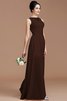 Robe demoiselle d'honneur naturel en chiffon avec zip de princesse au niveau de cou - 12