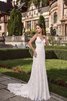 Robe de mariée v encolure longueur au ras du sol de traîne moyenne fermeutre eclair gaine - 1