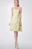 Robe demoiselle d'honneur romantique manche nulle a-ligne au niveau de genou de lotus - 1