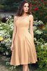 Quadrat Ausschnitt Prinzessin Normale Taille Mini Knielanges Brautjungfernkleid - 6