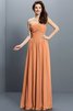 Prinzessin A Linie Plissiertes Bodenlanges Brautjungfernkleid aus Chiffon - 20
