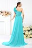 Robe demoiselle d'honneur plissage avec fleurs avec chiffon ligne a au drapée - 30