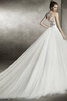 Robe de mariée de mode de bal spécial manche nulle avec fleurs sexy - 5