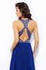 Perlenbesetztes Schaufel-Ausschnitt Ärmelloses Anständiges Formelles Abendkleid - 8