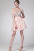 Robe de graduation plissage bref avec zip textile en tulle de lotus - 1