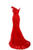 Abito da Sera moda A Terra con Cristino a Sala A-Line Impero in Satin Elastico - 8