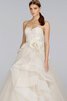 Abito da Sposa A Terra con Nastro con Fusciacca in pizzo in Tulle Schiena Nuda - 4