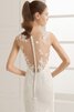 Schaufel-Ausschnitt Meerjungfrau Stil Spitze Ärmelloses luxus Brautkleid mit Applikation - 3