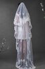 Vestido de Novia de Hasta el suelo de Encaje Adorno de Cola Capilla de Corto - 2
