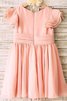 Robe de cortège enfant a-ligne col u profond avec chiffon avec zip avec fleurs - 2
