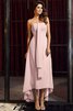 Robe demoiselle d'honneur bref de bustier asymétrique manche nulle avec chiffon - 21
