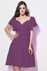 Robe demoiselle d'honneur bref en chiffon avec manche courte collant de lotus - 5