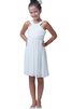 A-Linie Empire Taille Ärmelloses knielanges Blumenmädchenkleid mit Plissierungen - 1