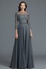 Prinzessin A-Linie Normale Taille Bodenlanges Brautmutterkleid aus Chiffon - 1