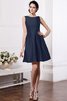A-Line Normale Taille Schaufel-Ausschnitt Mini Brautjungfernkleid aus Taft - 9