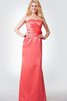 Robe demoiselle d'honneur plissé romantique en satin avec ruban avec zip - 1