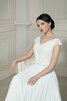 Robe de mariée facile de lotus avec chiffon a-ligne avec manche épeules enveloppants - 2