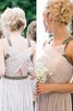 Abito da Damigella in Chiffon con Perline Principessa Largo Bretelle A-Line - 1
