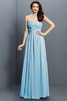Herz-Ausschnitt Satin Ärmelloses Brautjungfernkleid mit Drapierung mit Plissierungen - 3