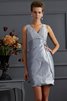 Abito mamma Sposa Cerniera V-Scollo Alta Vita con Giacca in Taffeta - 3