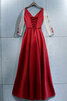 Robe de bal de col en v decoration en fleur avec manche longue captivant naturel - 2