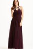 Robe demoiselle d'honneur longue charmeuse trou de serrure a-ligne - 3