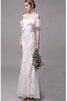 Moderno Vestido de Novia de De moda de Escote con Hombros caídos de Recatado - 5